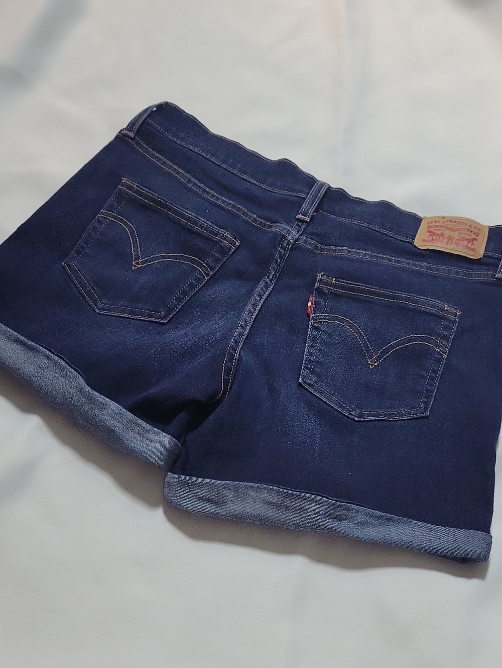 Levi's Red Tag Women's Dark Indigo Rolled Cuff Denim Shorts